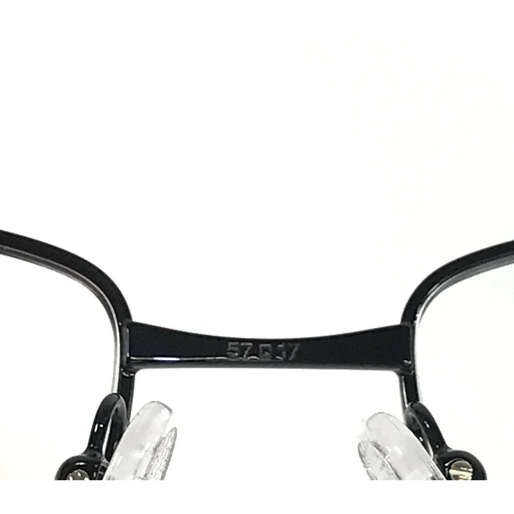 Prada Eyeglasses Frames VPS50S 1BO-1O1 Black Red Rectangle Wire Rim 57-17-145 - Picture 12 of 13